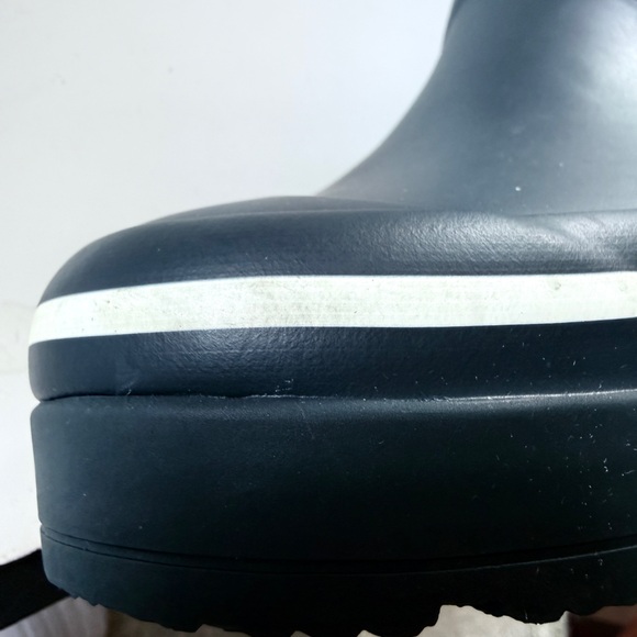 Hunter Original Short Wedge Backstrap Nords Boots Navy Dark Slate White Size 9 - Picture 8 of 9